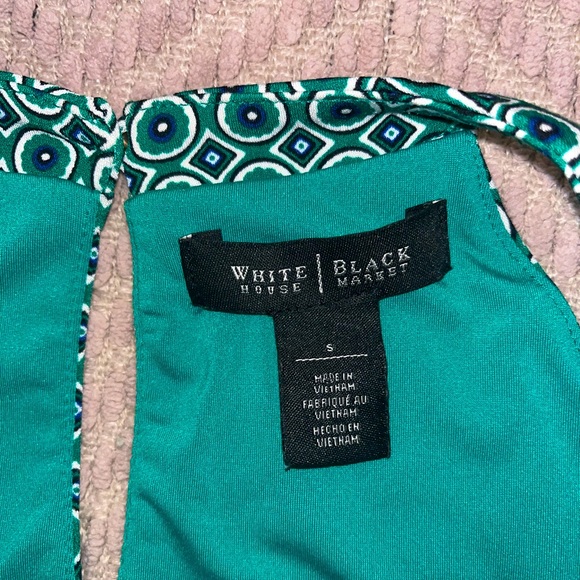 White House Black Market Green High Neck Top Size Small - Picture 2 of 5